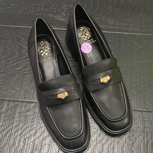 Vince Camuto Classic Black Leather Loafers
